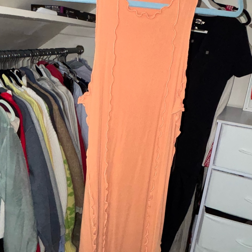 Elegant Orange Sleeveless Dress